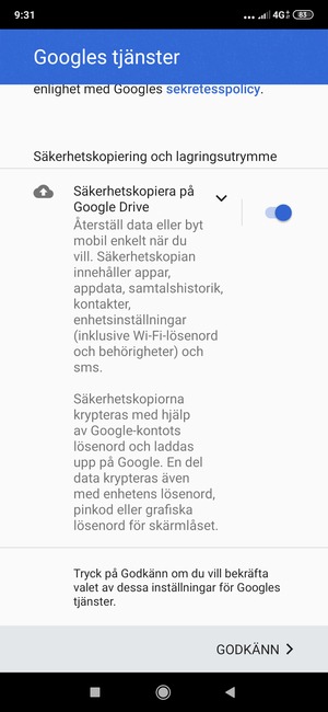 Välj GODKÄNN