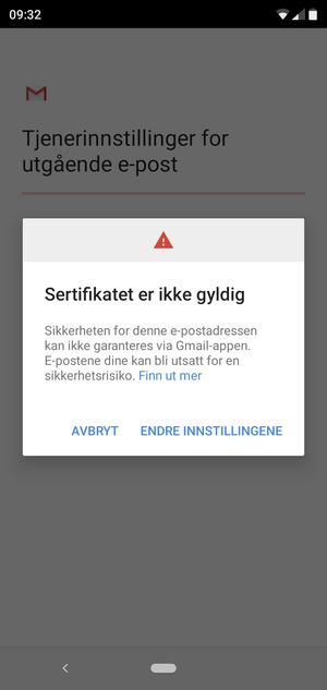 Velg ENDRE INNSTILLINGENE
