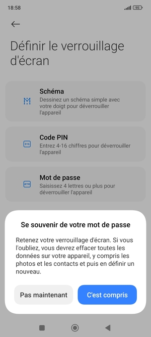 Sélectionnez C'est compris