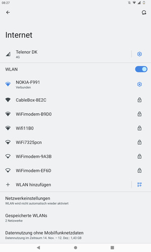 Sie sind nun mit dem WLAN-Netzwerk verbunden