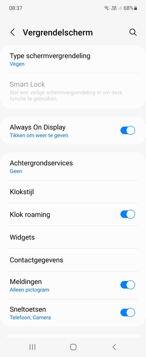 Selecteer Type schermvergrendeling