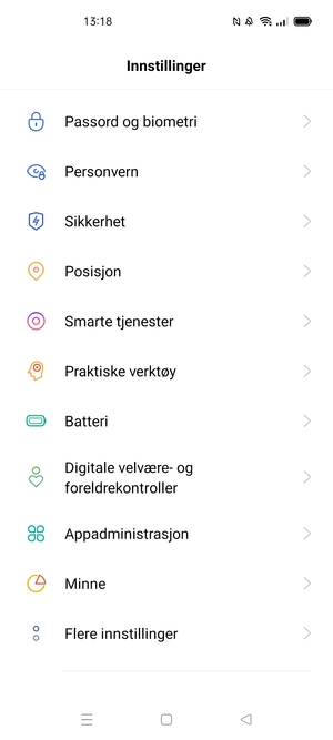 Bla til og velg Sikkerhet