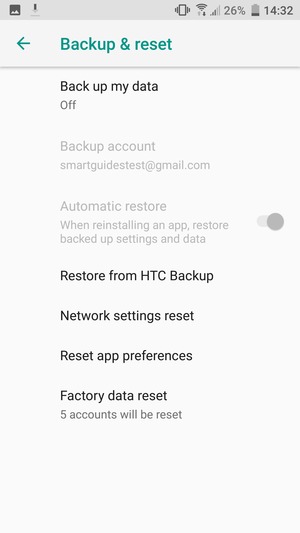 Select Back up my data