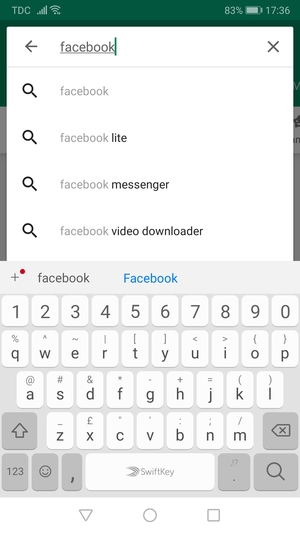 Enter the app name and select Search
