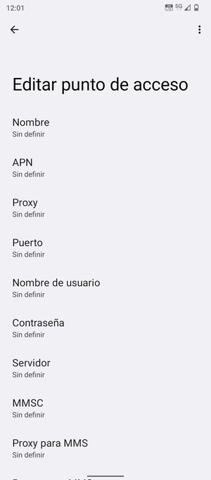 Introduzca la información de Internet