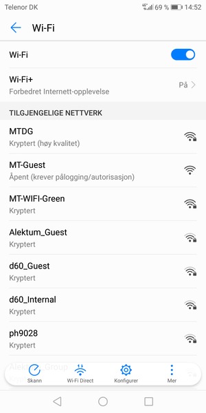 Velg det trådløse nettverket du vil koble til