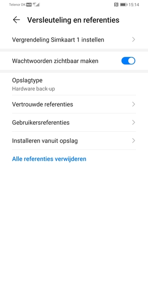Selecteer Vergrendeling Simkaaart instellen