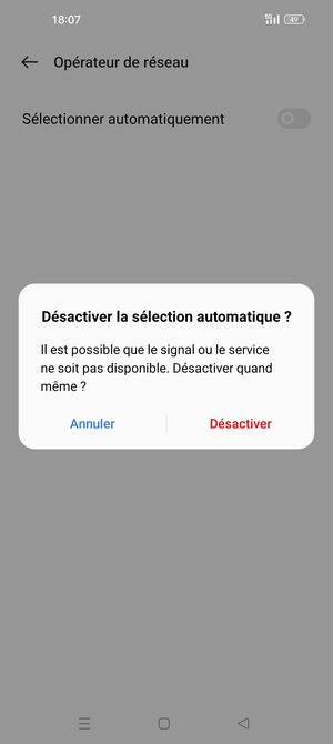 Sélectionnez Désactiver