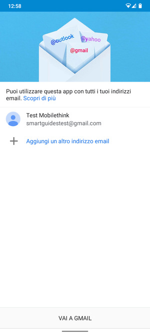 Seleziona VAI A GMAIL