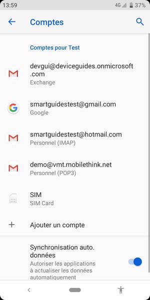 Sélectionnez votre compte Google