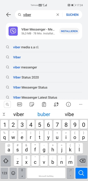 Geben Sie den Namen der App ein und wählen Sie Suchen