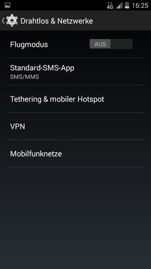 Wählen Sie Mobilfunknetze