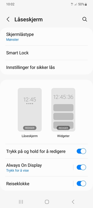 Telefonen din er nå sikret med en skjermlås