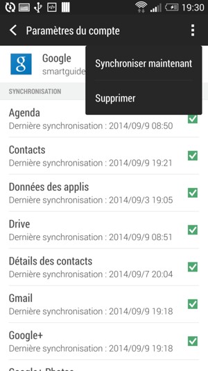 Sélectionnez Synchroniser
maintenant