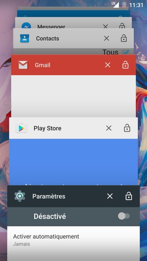 Faites glisser les applis vers la droite pour les fermer