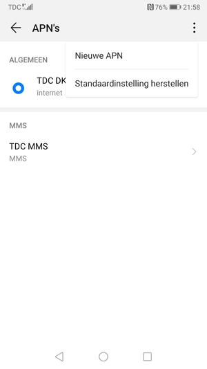 Selecteer Standaardinstelling herstellen