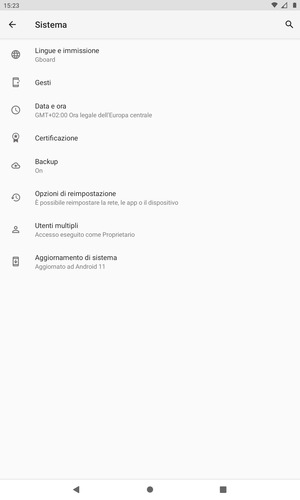 Seleziona Aggiornamento di sistema