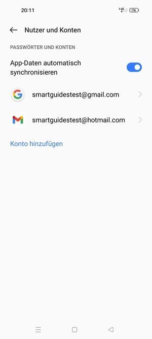 Wählen Sie Ihr Google Konto