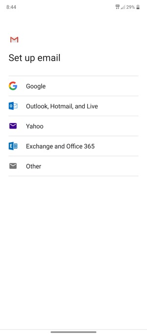 Select Exchange and Office 365