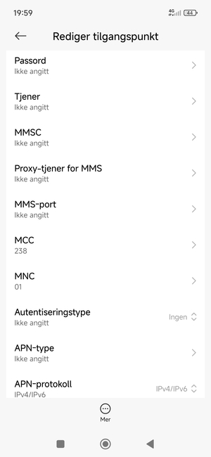 Bla ned og skriv inn MMS-informasjon