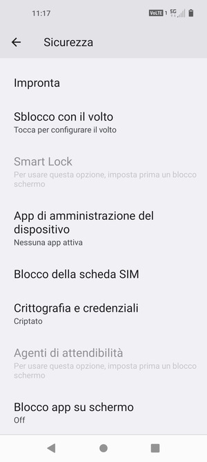 Scorri e seleziona Blocco della scheda SIM