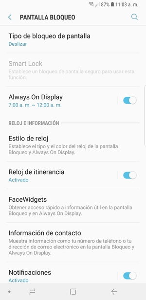 Seleccione Tipo de bloqueo de pantalla
