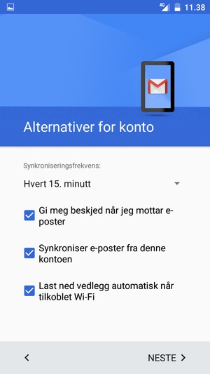 Velg NESTE