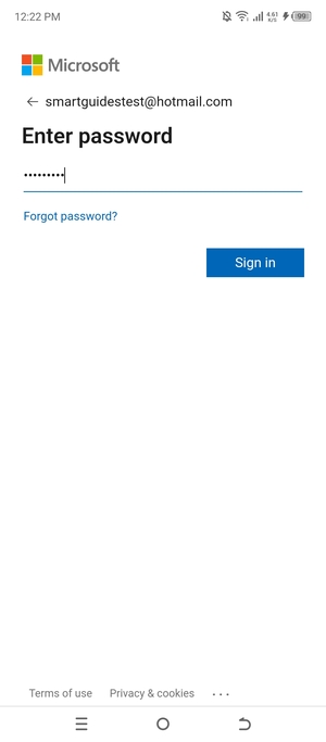 Enter your password and select Sign in