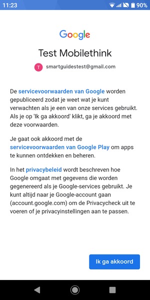 Selecteer Ik ga akkoord