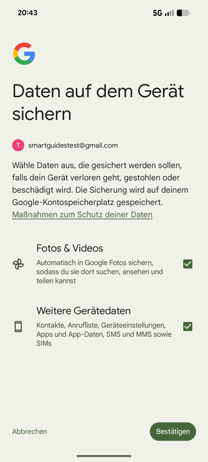 Wählen Sie Ihre bevorzugten Optionen und wählen Sie Bestätigen