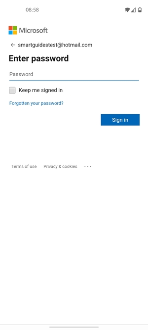 Enter your password and select Sign in