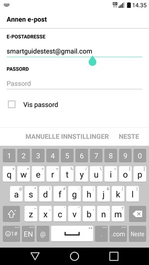 Skriv inn din Gmail-adresse og velg Neste