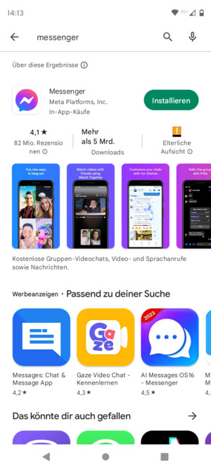 Wählen Sie die App