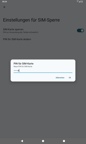 Geben Sie Ihre Neue PIN für SIM-Karte ein und wählen Sie Ok