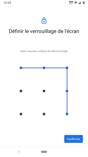 Dessinez de nouveau le schéma de déverrouillage et sélectionnez Confirmer