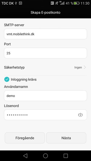 Ange utgående serveradress