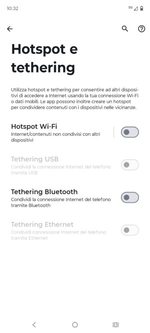 Seleziona Hotspot Wi-Fi