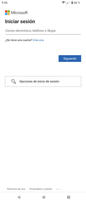 Introduzca su dirección de Hotmail y seleccione Siguiente