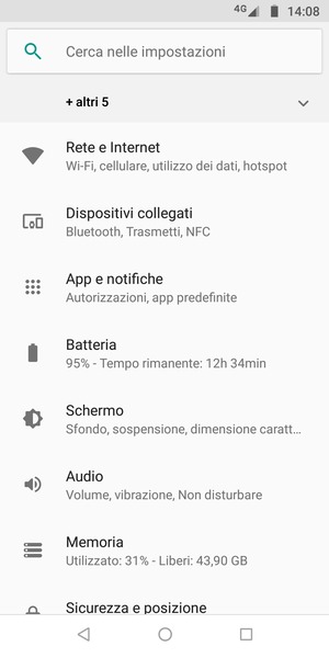 Seleziona Rete e Internet