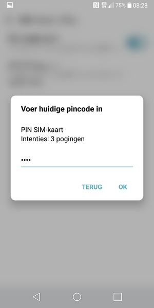 Voer uw Huidige pincode in en selecteer OK