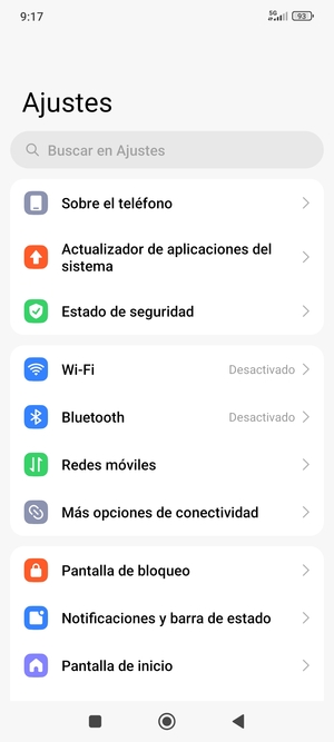 Seleccione Estado de seguridad