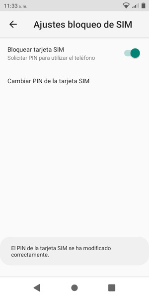 Su PIN de la tarjeta SIM ha sido cambiado