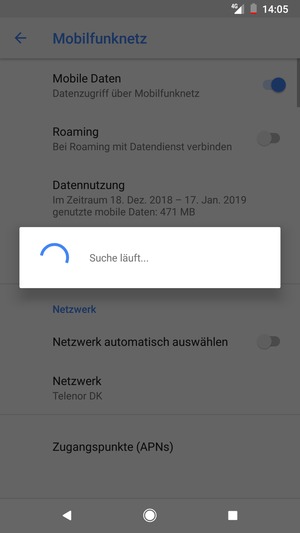 Warten Sie, bis die Suche abgeschlossen ist