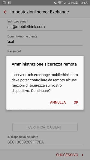 Seleziona OK