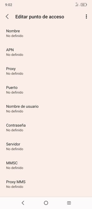 Introduzca la información de MMS