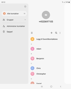 Velg Administrer kontakter