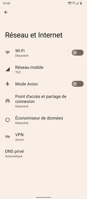 Sélectionnez Wi-Fi