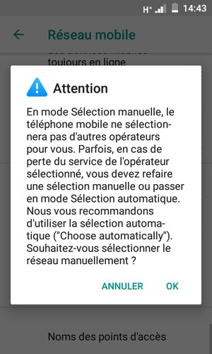 Sélectionnez OK