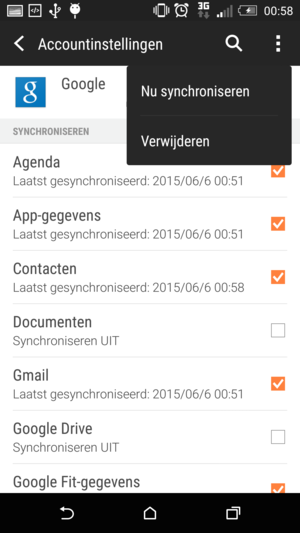 Selecteer Nu synchroniseren
