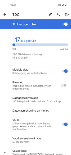 Selecteer Voorkeursnetwerktype
